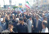 تشییع پیکر شهید مدافع وطن شهید حامد دهقانی در بندر دیر