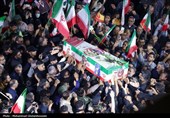 وداع با پیکر 2 شهید حملات آمریکایی صهیونی در بوشهر