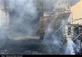 مهار حادثه آتش سوزی انبار پلاستیک - قم