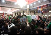 وداع مردم قم با پیکر شهید سپهبد موسوی