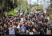 تشییع پیکر شهید مصطفی کوزئی در اندوهجرد
