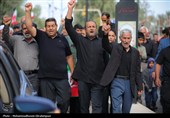 تشییع پیکر شهید مصطفی کوزئی در اندوهجرد