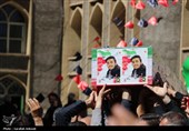 تشییع شهیدان حسینخانی و آذرآیین از مصلی کرمان