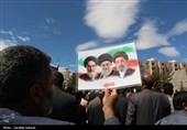 تشییع شهیدان حسینخانی و آذرآیین از مصلی کرمان