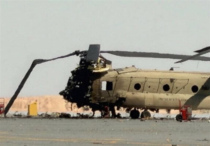 تصاویری از هلیکوپتر CH-47 که در کویت هدف قرار گرفت
