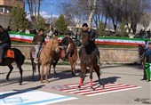 گردهمایی سوارکاران و مردم بروجن در بیعت با رهبر معظم انقلاب + فیلم