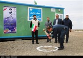 آئین کلنگ زنی پنجمین مدرسه گروه جهادی شهدا با نام «دبستان عشایری شهید آیت الله سیدعلی خامنه ای» در روستای عبدالملکی از توابع بخش روداب شهرستان سبزوار، استان خراسان رضوی