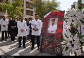 مراسم تشییع پرستار شهید حسین عشقی در مشهد