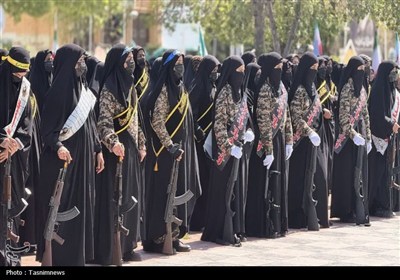 رژه نظامی بانوان بسیجی بخش رضویه مشهد+عکس