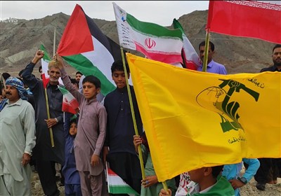 سوگواری روستائیان بلوچ قصرقند در اربعین رهبر شهید