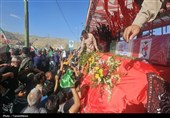 تشییع پیکر شهید خادمی در زادگاهش‌