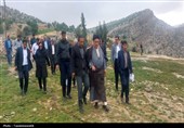 بازدید استاندار از آبشار کمردوغ قلعه رئیسی