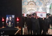 آئین وداع با پیکر پنج  شهید جنگ رمضان در حرم مطهر رضوی