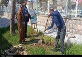 کاشت نهال به یاد رهبر شهید انقلاب در کردستان