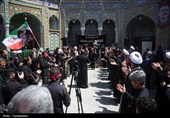عرض ارادت دسته‌جات عزاداری امام صادق (ع) در حرم حضرت معصومه(س)