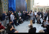 عرض ارادت دسته‌جات عزاداری امام صادق (ع) در حرم حضرت معصومه(س)