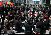 عرض ارادت دسته‌جات عزاداری امام صادق (ع) در حرم حضرت معصومه(س)