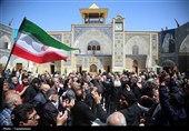 عرض ارادت دسته‌جات عزاداری امام صادق (ع) در حرم حضرت معصومه(س)