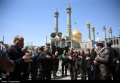 عرض ارادت دسته‌جات عزاداری امام صادق (ع) در حرم حضرت معصومه(س)