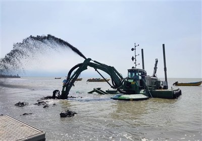 لایروبی حوضچه مرزی خاک ترکمنستان برای احیای حقابه کشاورزان درگز