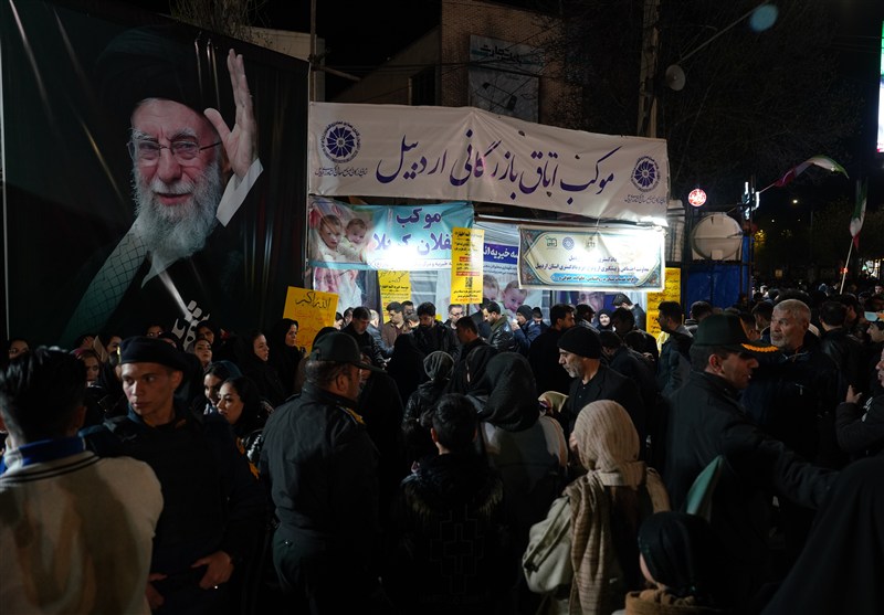 پشتیبانی موکب‌ها از تجمعات شبانه در اردبیل