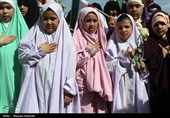 گلباران دخترانه حرم امام رضا(ع) در روز ولادت حضرت معصومه(س)