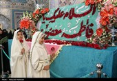 گلباران دخترانه حرم امام رضا(ع) در روز ولادت حضرت معصومه(س)
