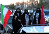 رژه خودرویی بانوان جان فدا در همدان