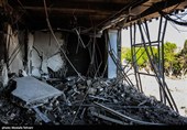 آثار حملات آمریکایی_صهیونی به ساختمان شهرداری منطقه 18