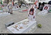 حضور 30 عالم اهل سنت و تشییع قشم در مزار گلزار شهدا و دبستان شجره طیبه میناب