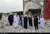 حضور 30 عالم اهل سنت و تشییع قشم در مزار گلزار شهدا و دبستان شجره طیبه میناب