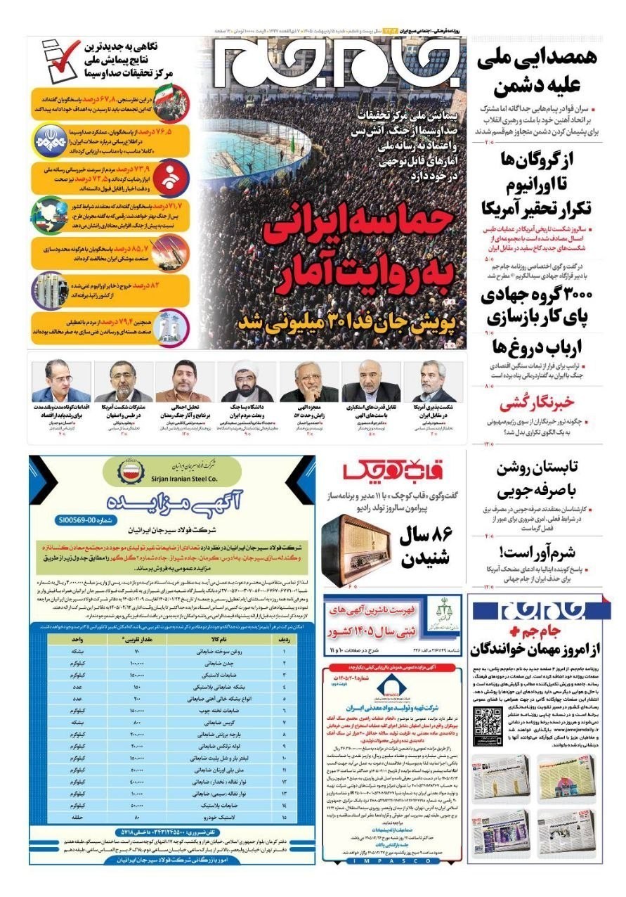 روزنامه کیهان , روزنامه وطن امروز , روزنامه رسالت , روزنامه خراسان , روزنامه جوان , روزنامه همشهری , روزنامه جام جم , روزنامه فرهیختگان , 