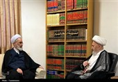دیدار آیت‌الله اعرافی با آیت‌الله سبحانی