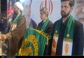 استقبال بی‌نظیر مردم کهگیلویه از خدام رضوی زیر باران رحمت+فیلم