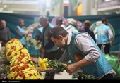 گل‌آرایی ضریح اخت‌الرضا(س)