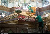 گل‌آرایی ضریح اخت‌الرضا(س)