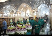 گل‌آرایی ضریح اخت‌الرضا(س)