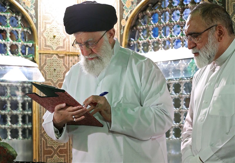 Handwritten Notes of Ayatollah Khamenei Unveiled at Imam Reza Shrine