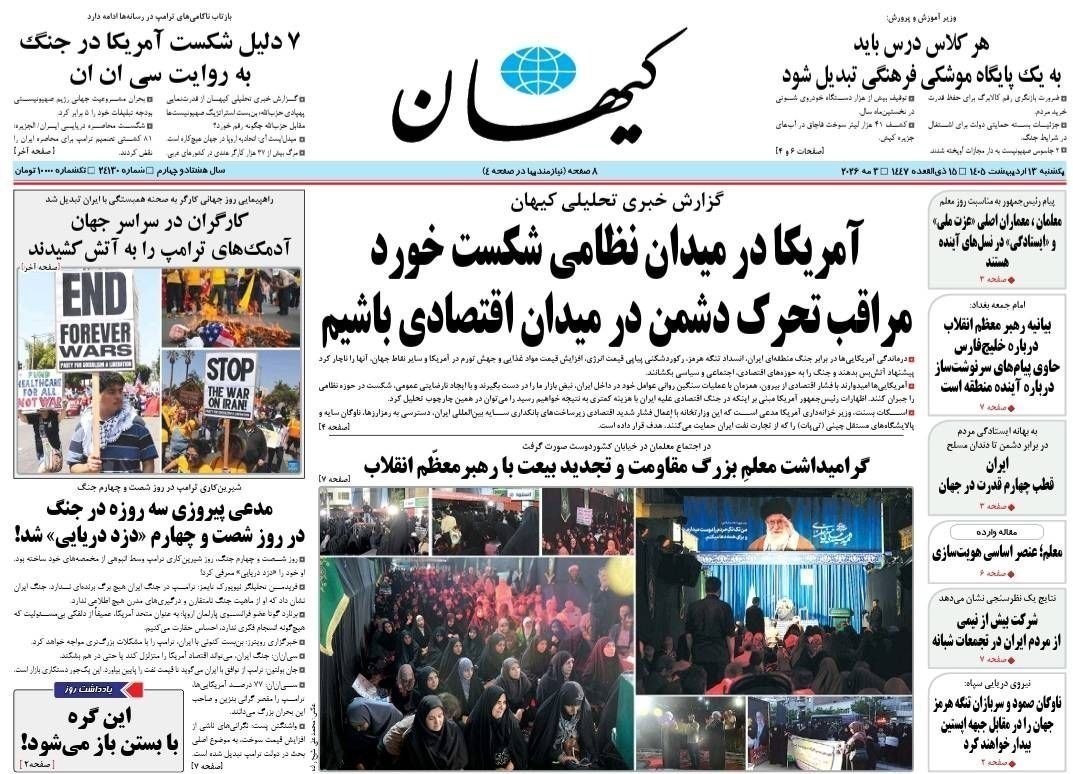 روزنامه کیهان , روزنامه وطن امروز , روزنامه خراسان , روزنامه جوان , روزنامه همشهری , روزنامه جام جم , روزنامه فرهیختگان , روزنامه اینترنتی صدای ایران , 
