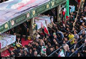 آیین تشییع پیکر شهدای گردان تخریب در زنجان