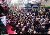 آیین تشییع پیکر شهدای گردان تخریب در زنجان