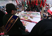 آیین تشییع پیکر شهدای گردان تخریب در زنجان