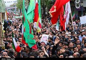 آیین تشییع پیکر شهدای گردان تخریب در زنجان