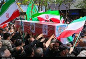 آیین تشییع پیکر شهدای گردان تخریب در زنجان