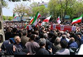 آیین تشییع پیکر شهدای گردان تخریب در زنجان