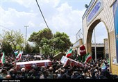 آیین تشییع پیکر شهدای گردان تخریب در زنجان