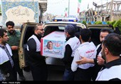 آئین وداع با پیکر مطهر شهیده زکیه آسیابی در حسینیه اعظم زنجان