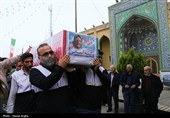 آئین وداع با پیکر مطهر شهیده زکیه آسیابی در حسینیه اعظم زنجان