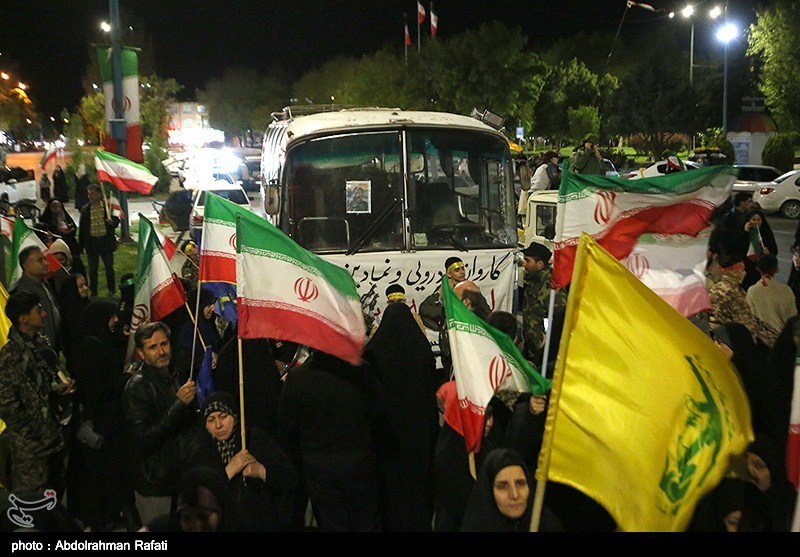 کاروان نمادین اعزام به جبهه در همدان