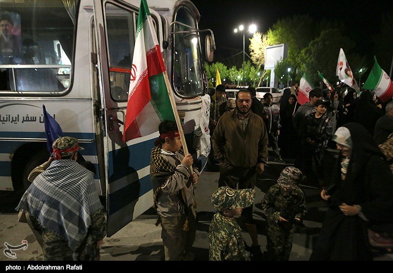 کاروان نمادین اعزام به جبهه در همدان